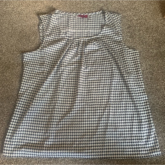 212 Collection Black White Hounstooth Pattern Sleeveless Blouse XL - Picture 1 of 4
